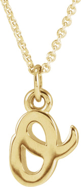 14K Yellow Petite Initial O 16" Necklace