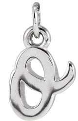 14K White Petite Initial O Pendant