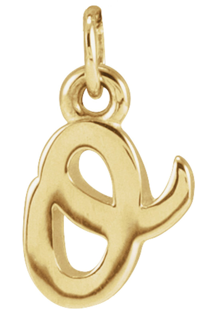 14K Yellow Gold Petite Initial O Pendant