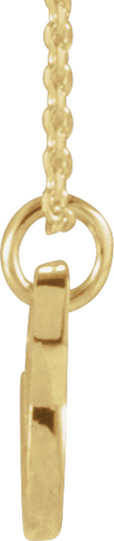 14K Yellow Gold Petite Initial V 16" Necklace