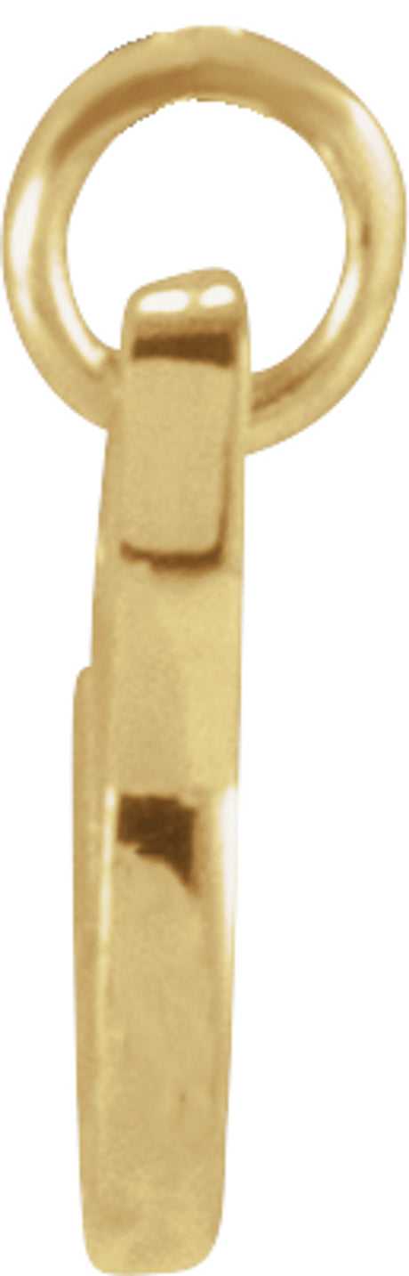 14K Yellow Petite Initial V Pendant