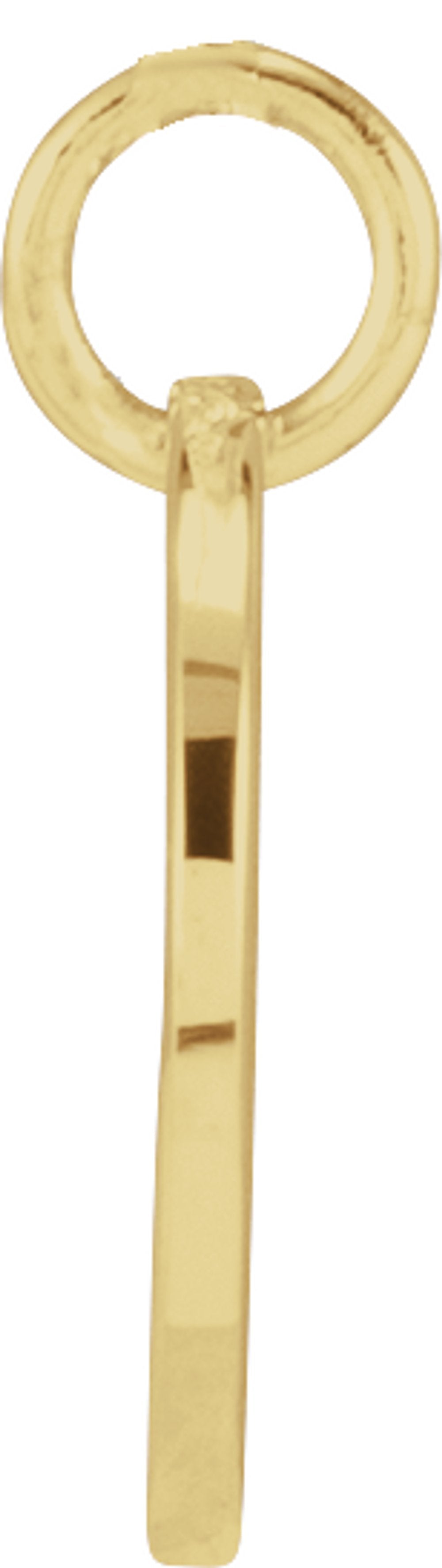 14K Yellow Script Initial T Pendant