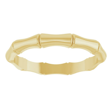 14K Yellow Gold 2.8 mm Bamboo Band Size 7
