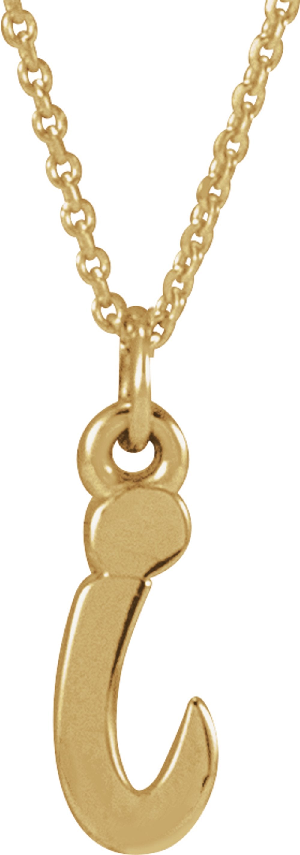 14K Yellow Petite Initial I 16" Necklace