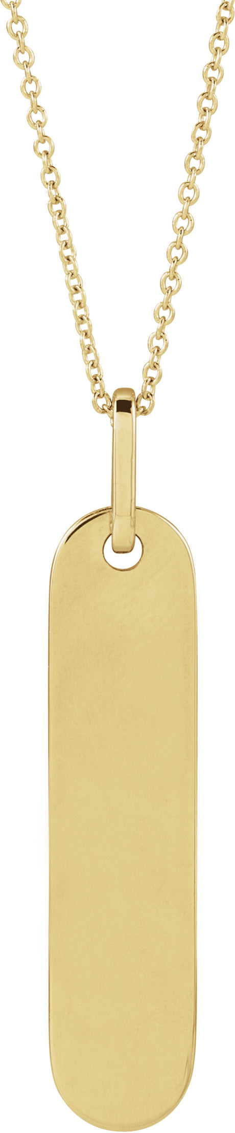 14K Yellow Gold Engravable Bar 16-18" Necklace
