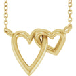 14K Yellow Interlocking Hearts 18" Necklace