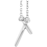 14K White Interlocking Hearts 18" Necklace