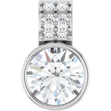 14K White Gold 3/4 CTW Lab-Grown Diamond Pendant