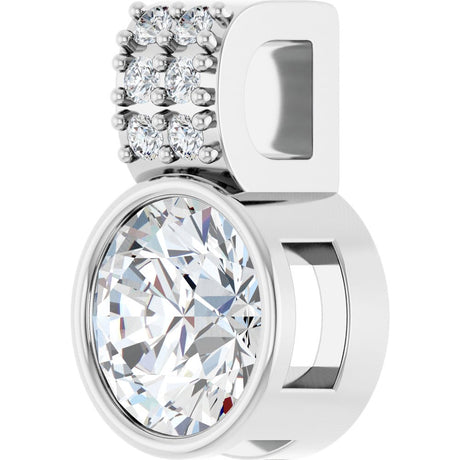 14K White Gold 3/4 CTW Lab-Grown Diamond Pendant