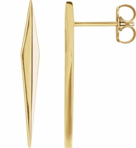 14K Yellow Gold Geometric Earrings