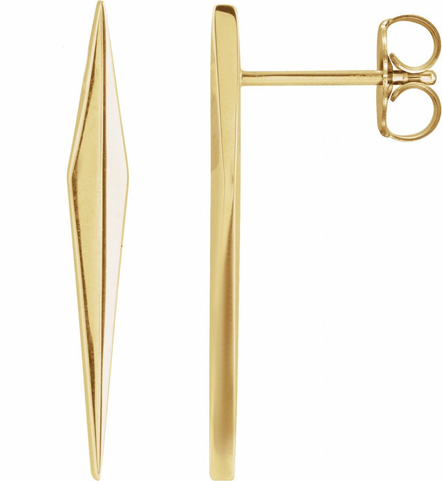 14K Yellow Gold Geometric Earrings