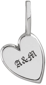 Sterling Silver Engravable Sideways Heart Pendant