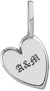 Sterling Silver Engravable Sideways Heart Pendant