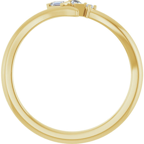 14K Yellow Gold .06 CTW Natural Diamond Bypass Ring