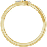 14K Yellow Gold .06 CTW Natural Diamond Bypass Ring