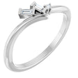 14K White .06 CTW Natural Diamond Bypass Ring