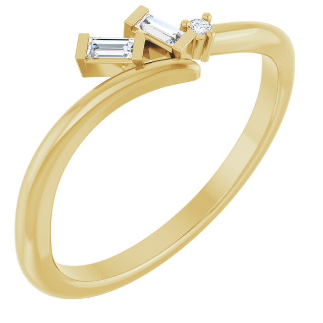 14K Yellow Gold .06 CTW Natural Diamond Bypass Ring