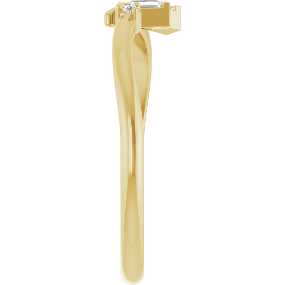 14K Yellow Gold .06 CTW Natural Diamond Bypass Ring