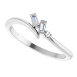 14K White .06 CTW Natural Diamond Bypass Ring