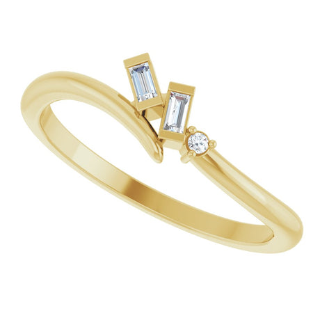 14K Yellow Gold .06 CTW Natural Diamond Bypass Ring