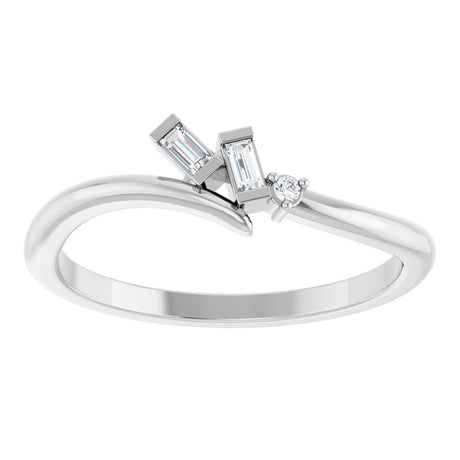 14K White .06 CTW Natural Diamond Bypass Ring