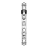 10K White Gold 3 mm Milgrain Floral Flat Band Size 4