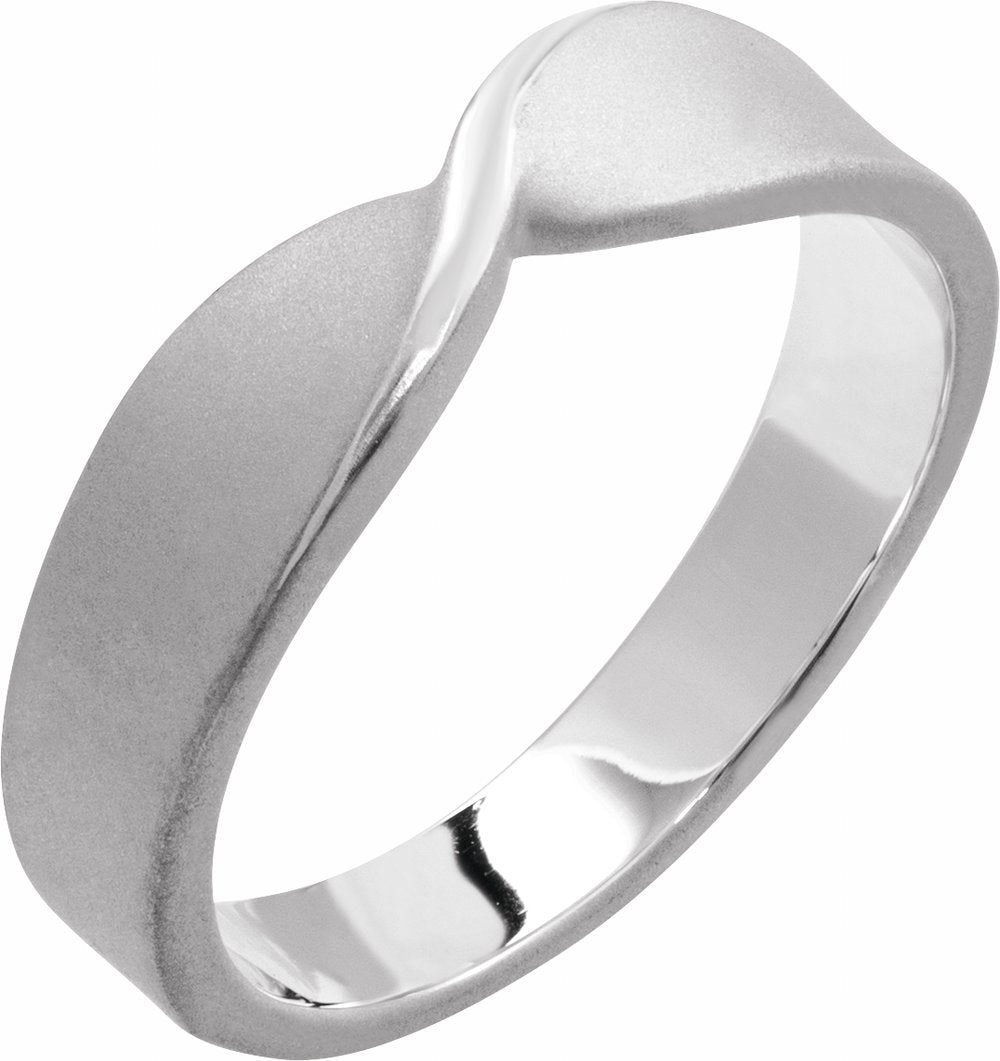 14K White 5 mm Stackable Twisted Ring