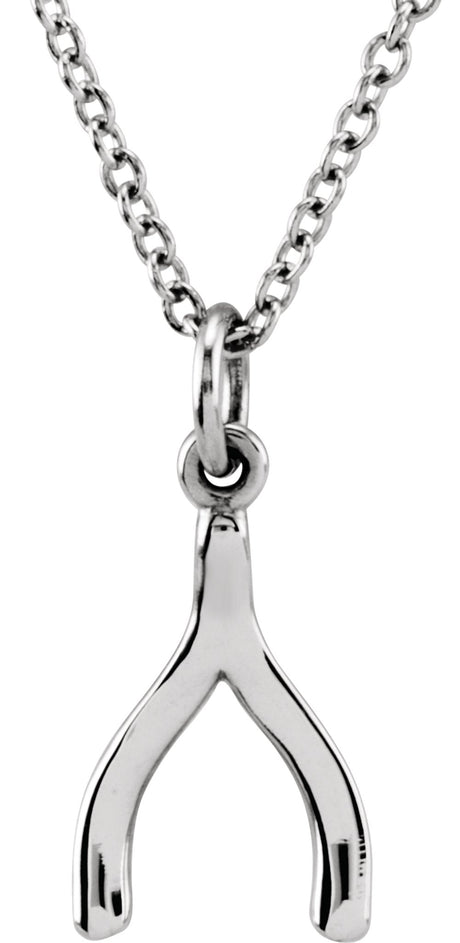 Sterling Silver Tiny Posh® Wishbone 16-18" Necklace