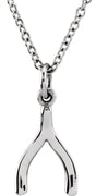 14K White Tiny Posh® Wishbone 16-18" Necklace