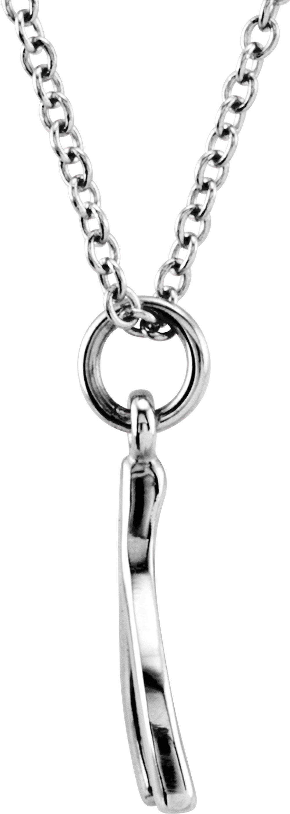 14K White Tiny Posh® Wishbone 16-18" Necklace