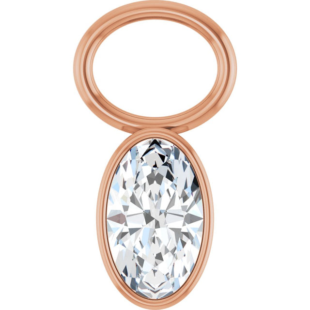 14K Rose 1/5 CT Lab-Grown Diamond Hoop Dangle