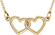 14K Yellow Tiny Posh® Double Heart 16-18" Necklace 