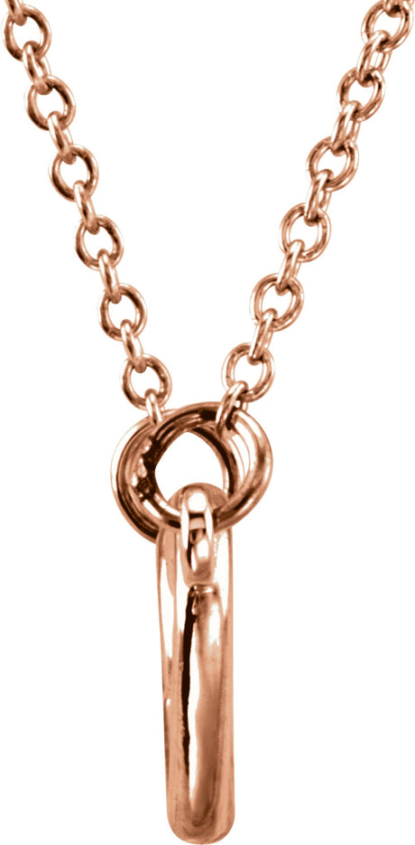 14K Rose Gold Tiny Posh® Double Heart 16-18" Necklace 