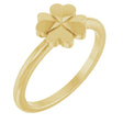 14K Yellow Four-Leaf Clover Stackable Ring