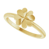 14K Yellow Four-Leaf Clover Stackable Ring