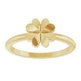 14K Yellow Four-Leaf Clover Stackable Ring