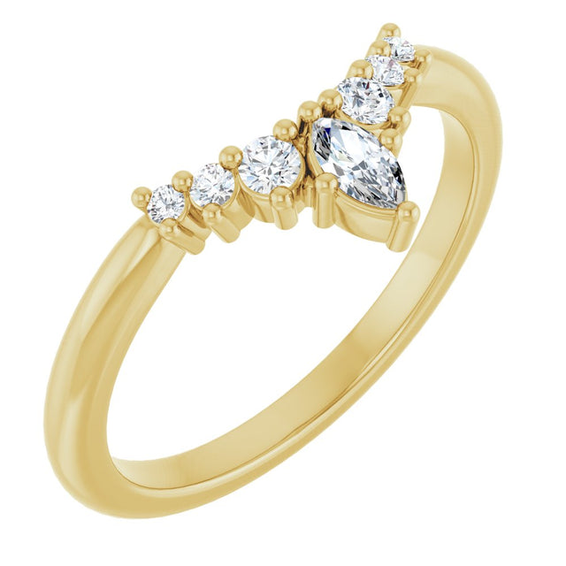 14K Yellow Gold 1/5 CTW Lab-Grown Diamond Contour Band