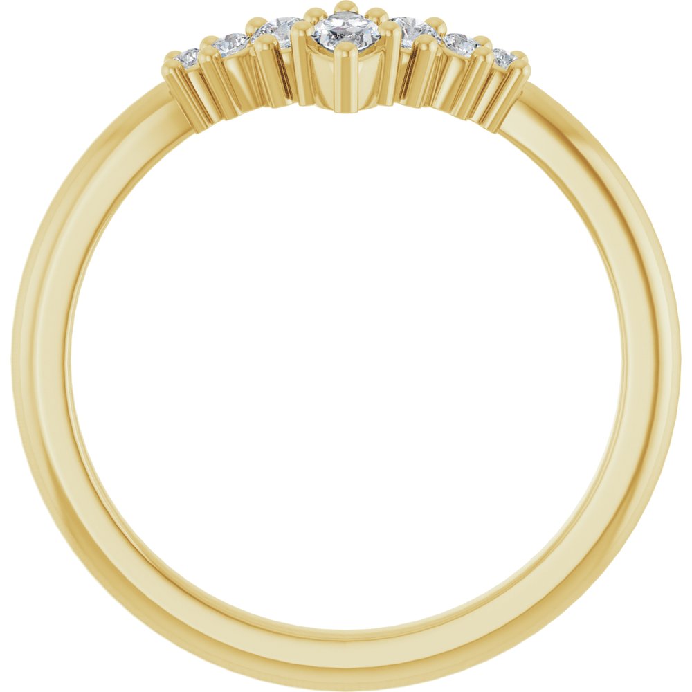14K Yellow Gold 1/5 CTW Lab-Grown Diamond Contour Band
