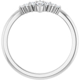 14K White 1/6 CTW Lab-Grown Diamond Contour Band