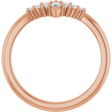 14K Rose Gold 1/6 CTW Lab-Grown Diamond Contour Band