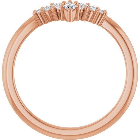 14K Rose Gold 1/6 CTW Lab-Grown Diamond Contour Band