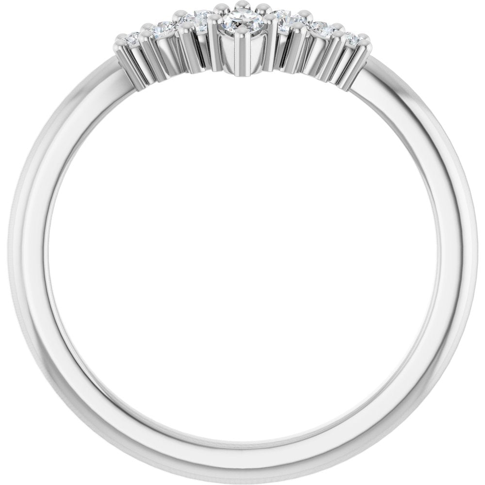 14K White Gold 1/6 CTW Lab-Grown Diamond Contour Band