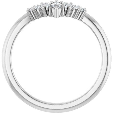 14K White Gold 1/6 CTW Lab-Grown Diamond Contour Band