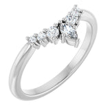 14K White 1/6 CTW Lab-Grown Diamond Contour Band