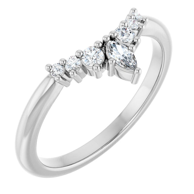14K White Gold 1/6 CTW Lab-Grown Diamond Contour Band