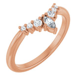 14K Rose Gold 1/6 CTW Lab-Grown Diamond Contour Band