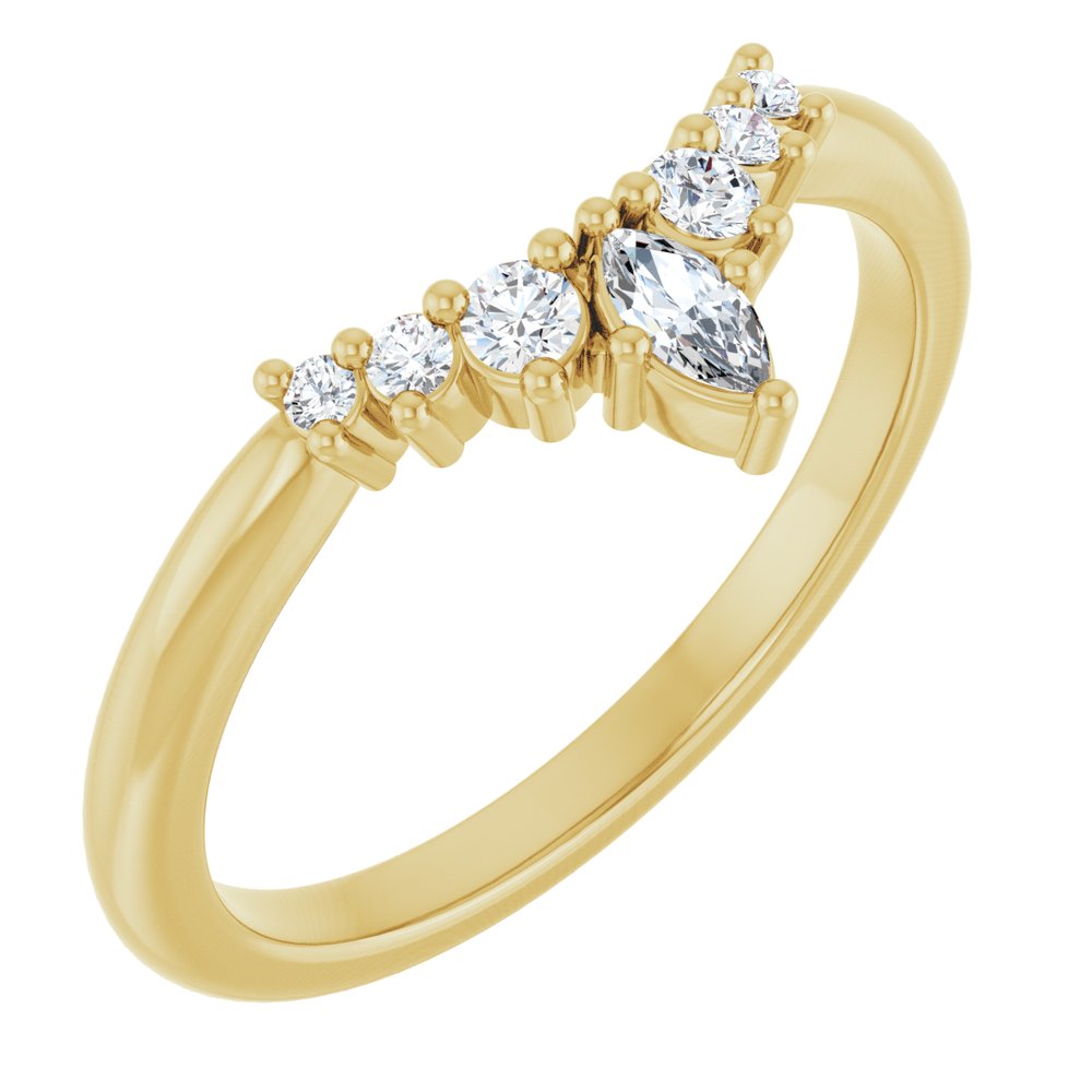 14K Yellow Gold 1/6 CTW Lab-Grown Diamond Contour Band