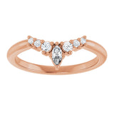 14K Rose Gold 1/6 CTW Lab-Grown Diamond Contour Band