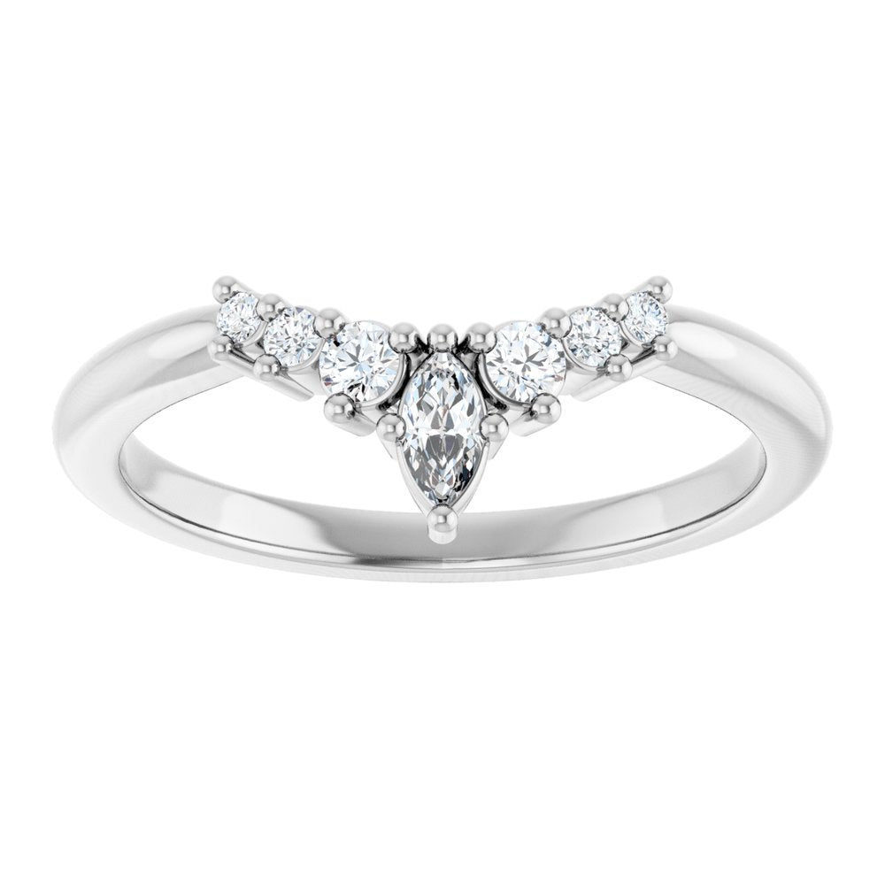 14K White Gold 1/6 CTW Lab-Grown Diamond Contour Band