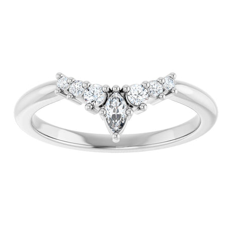 14K White Gold 1/6 CTW Lab-Grown Diamond Contour Band